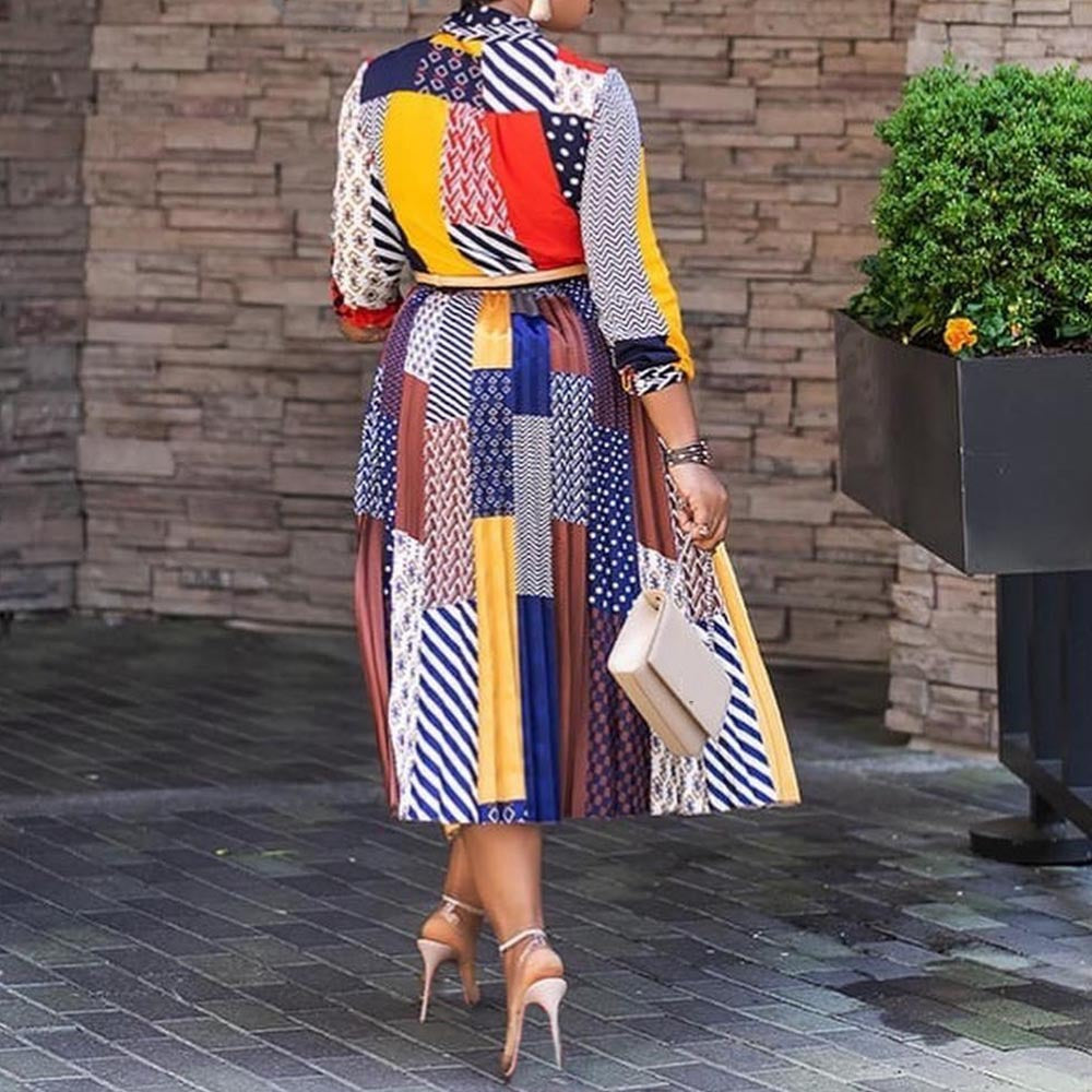 Elegant Long Sleeve Midi Dress with Bow Detail Blue