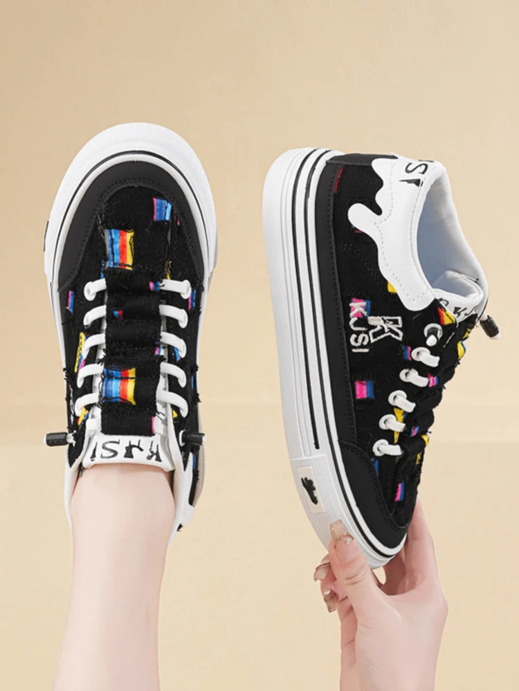 Women's Breathable Lightweight Sneakers Black Non-Slip Athletic Shoes