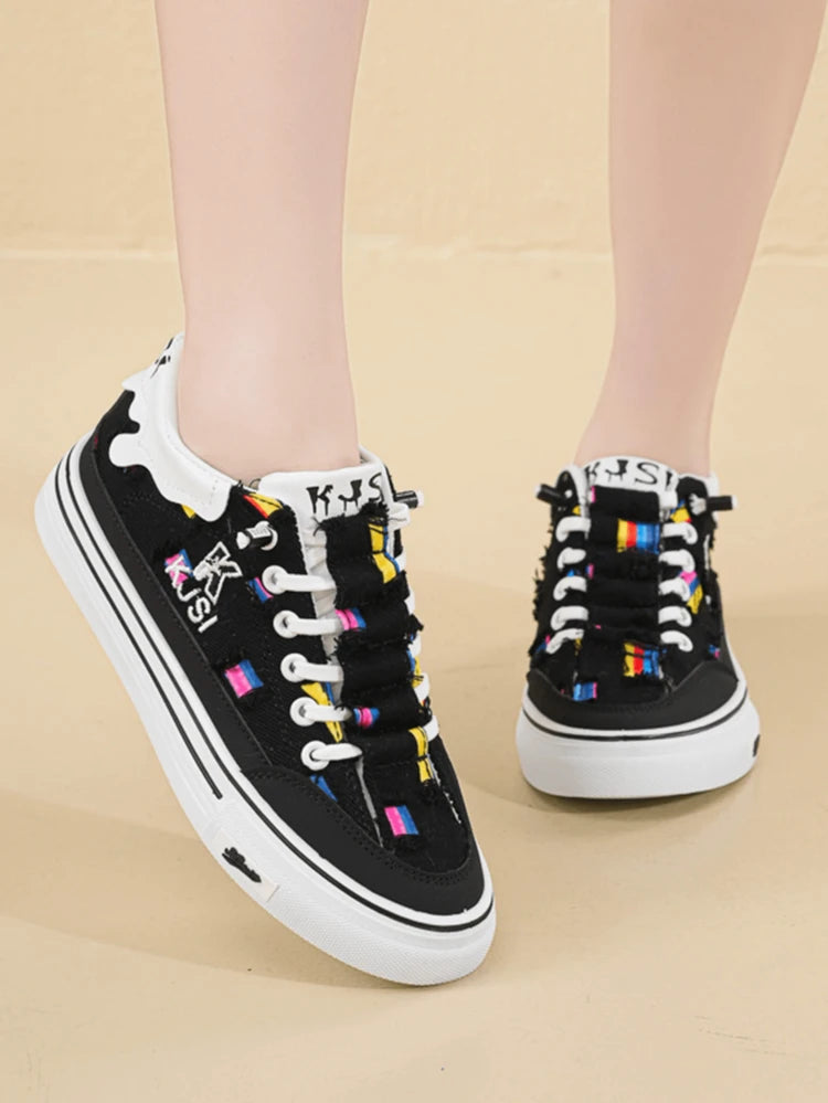 Women's Breathable Lightweight Sneakers Black Non-Slip Athletic Shoes