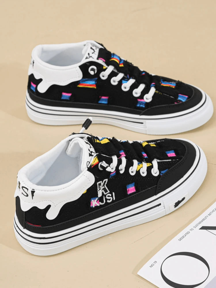 Women's Breathable Lightweight Sneakers Black Non-Slip Athletic Shoes