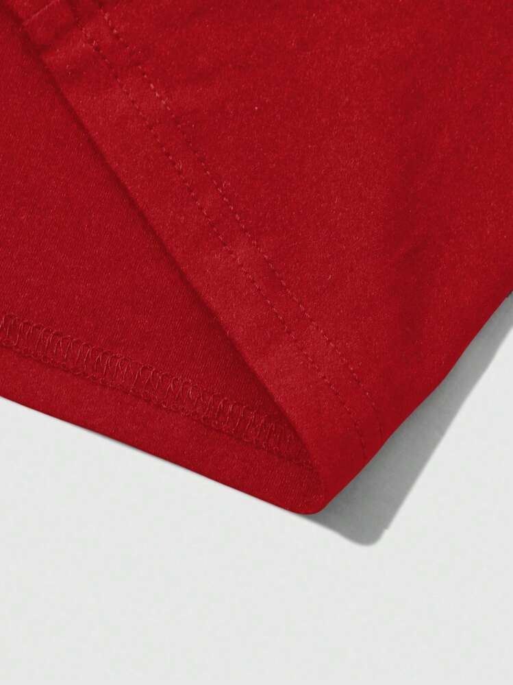 Manfinity LEGND Men's Letter Print Round Neck T-Shirt Red