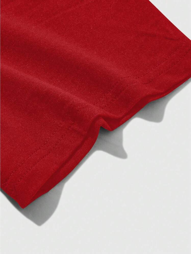 Manfinity LEGND Men's Letter Print Round Neck T-Shirt Red