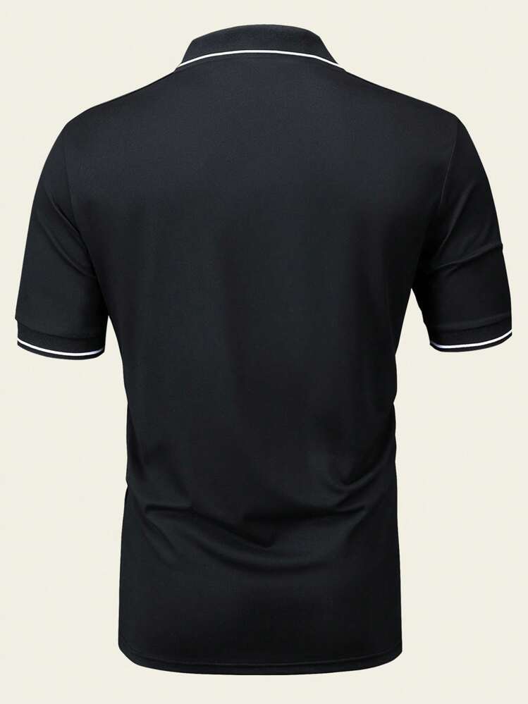 4 Pack Men's Short Sleeve Polo Shirt Set Knitted