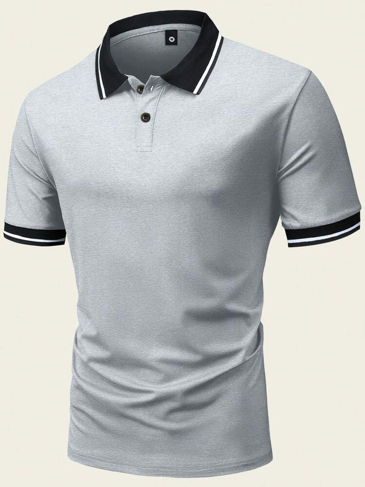 4 Pack Men's Short Sleeve Polo Shirt Set Knitted