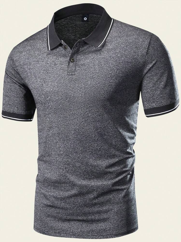 4 Pack Men's Short Sleeve Polo Shirt Set Knitted