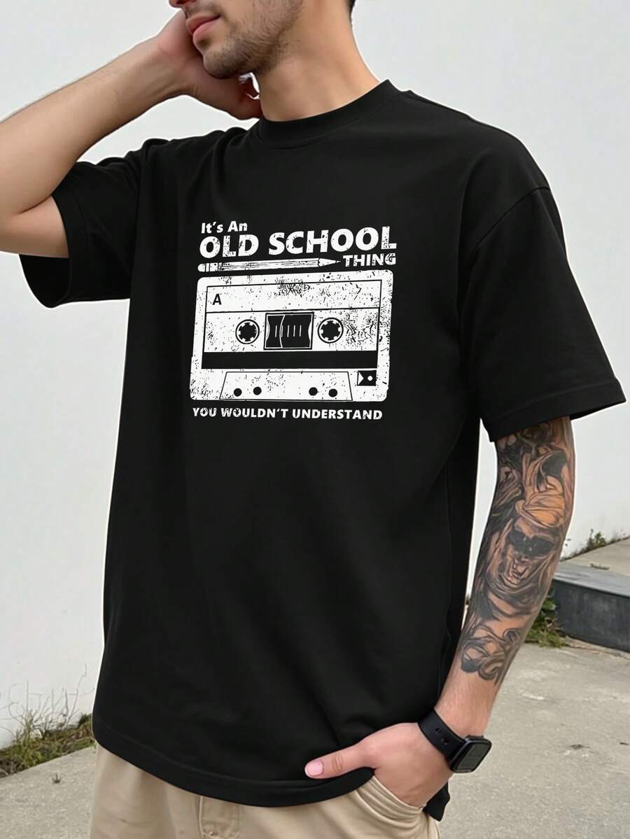 Manfinity Homme Plus Size Graphic Print Crew Neck T-Shirt