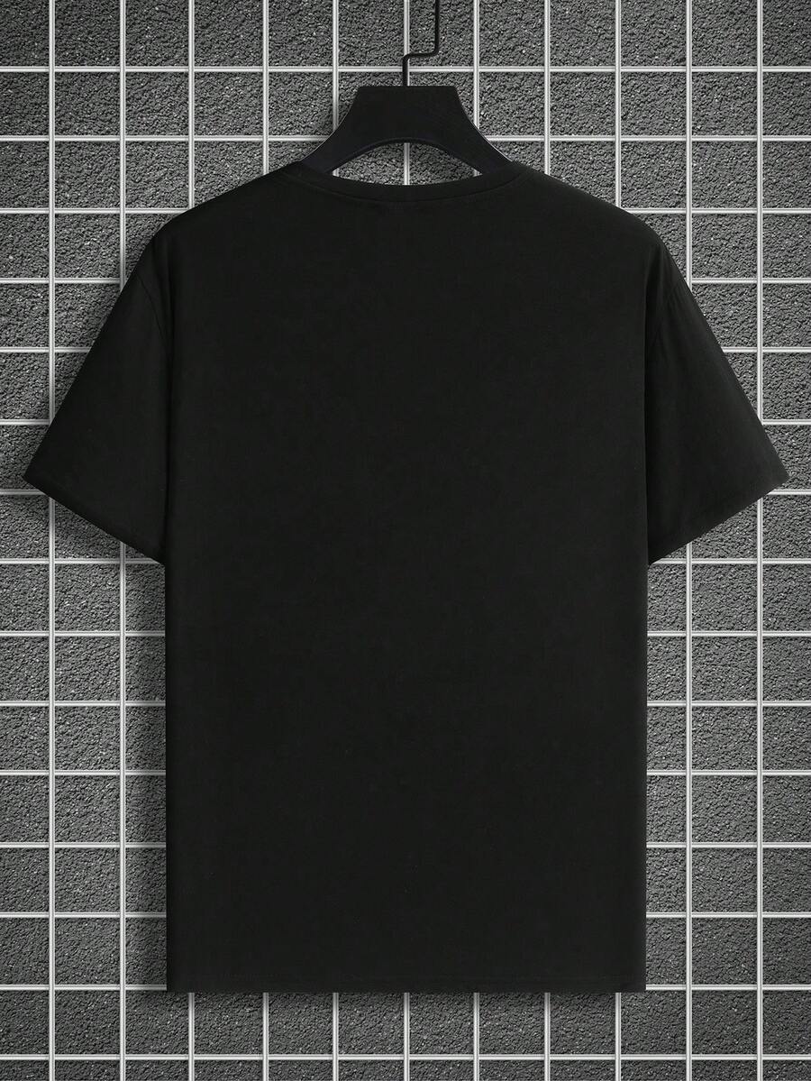 Manfinity Homme Plus Size Graphic Print Crew Neck T-Shirt