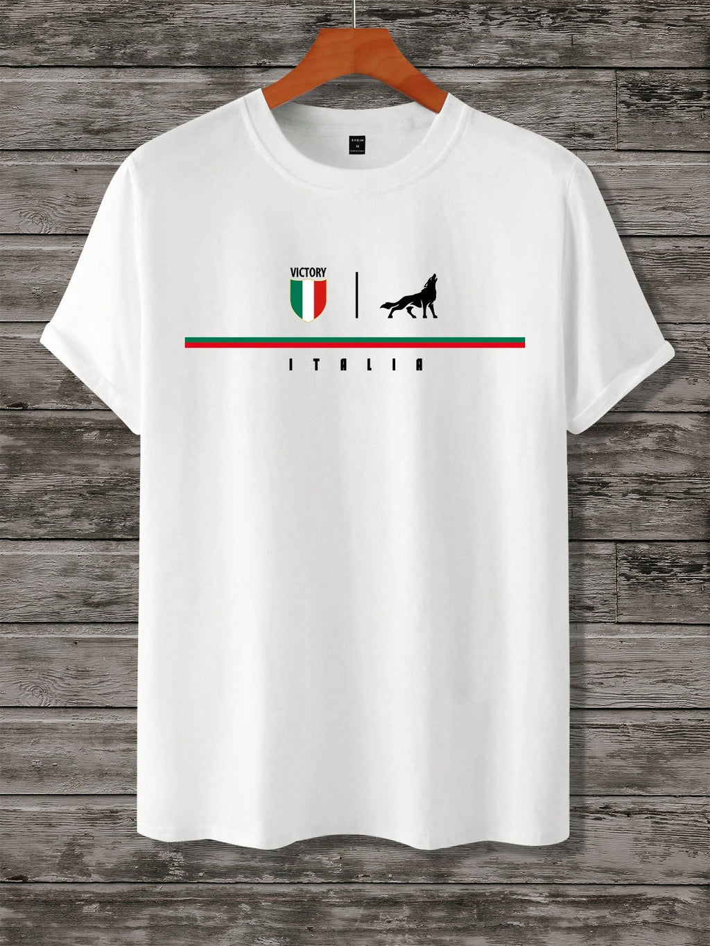 Manfinity Homme Letter Print Short Sleeve Casual T-Shirt White
