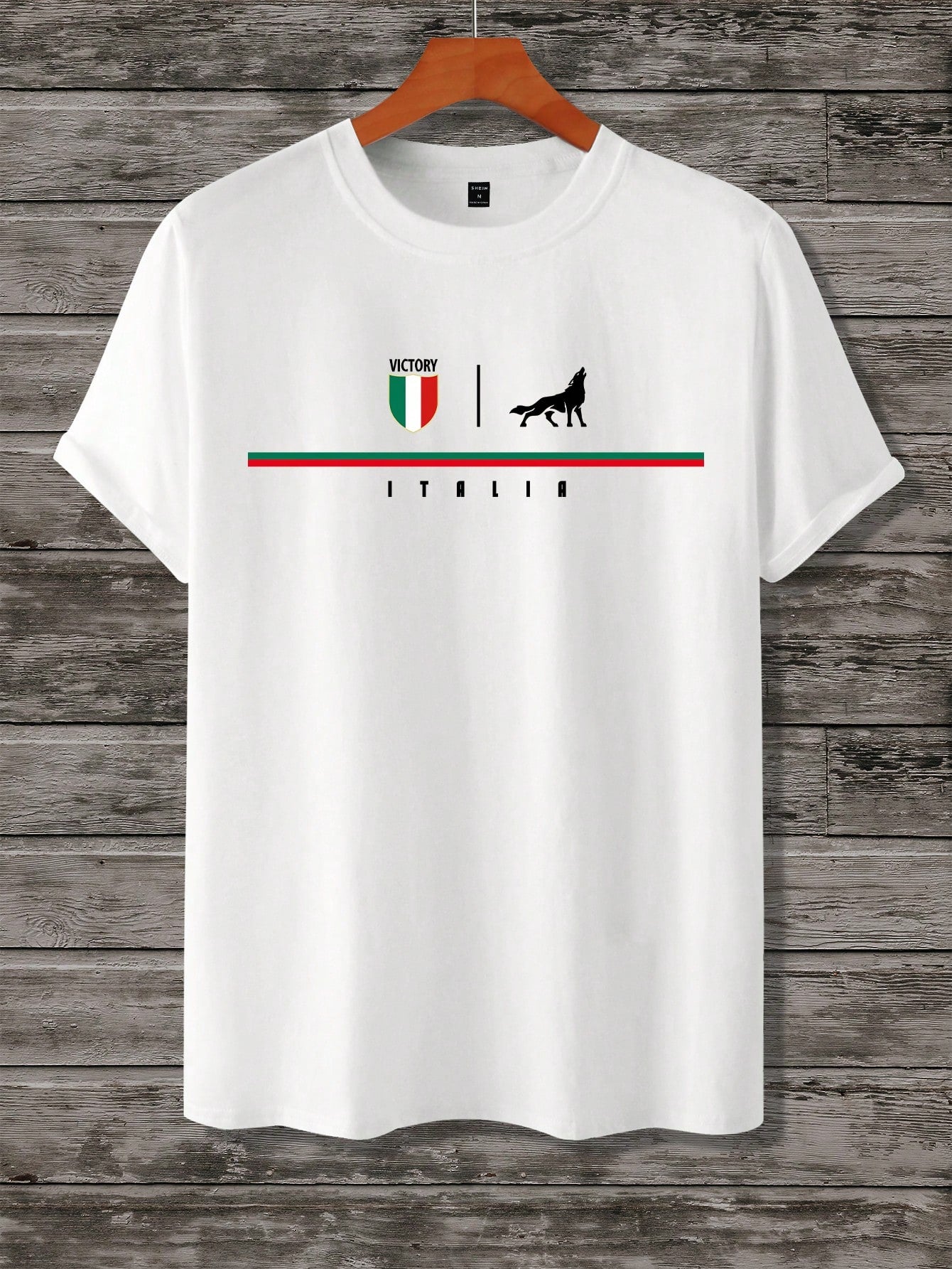 Manfinity Homme Letter Print Short Sleeve Casual T-Shirt White