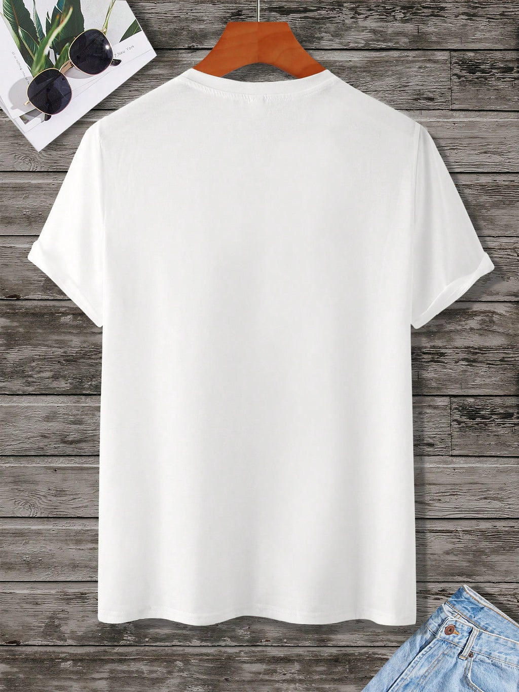 Manfinity Homme Letter Print Short Sleeve Casual T-Shirt White