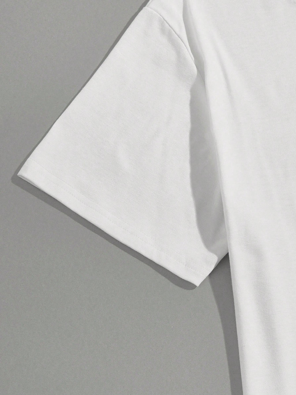Manfinity Homme Letter Print Short Sleeve Casual T-Shirt White