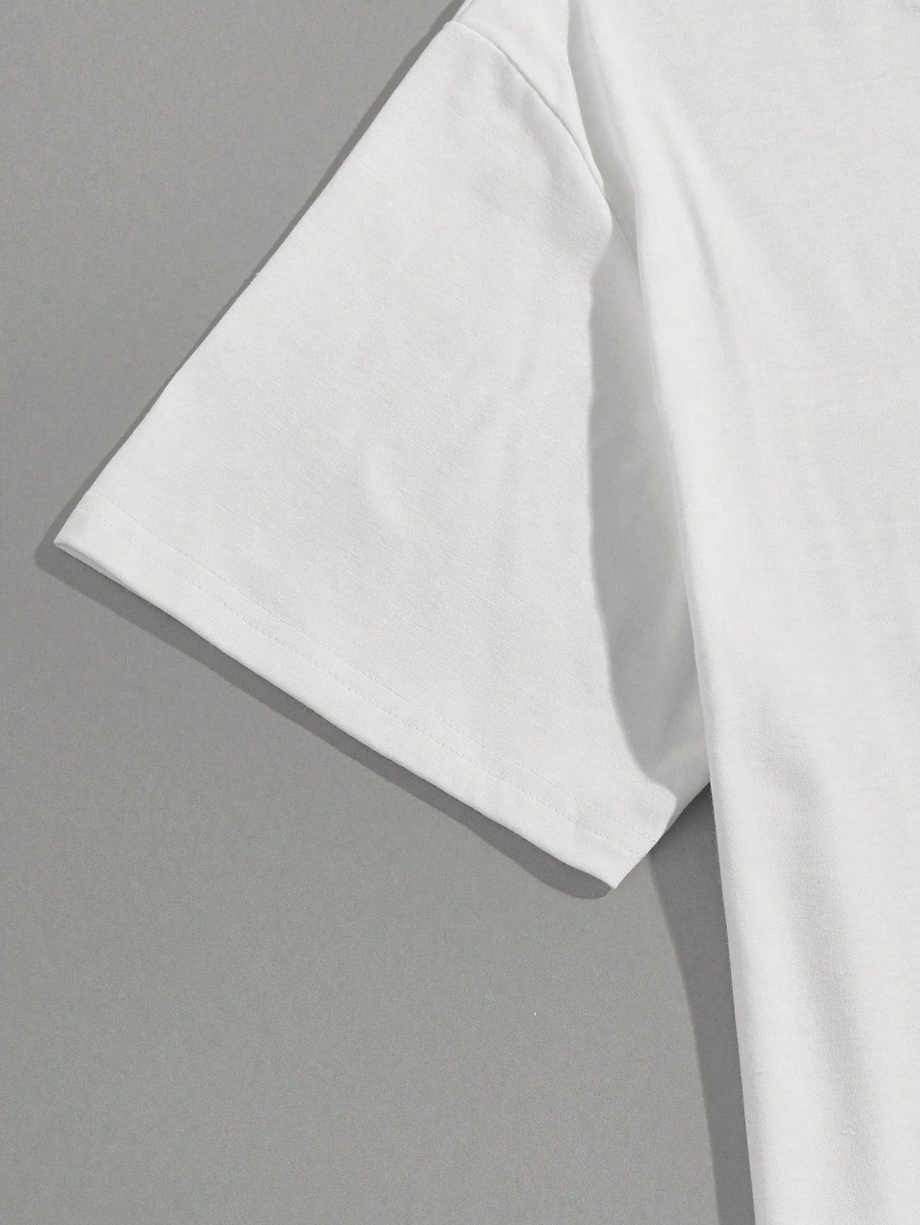 Manfinity Homme Letter Print Short Sleeve Casual T-Shirt White