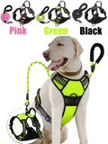 Reflective Anti-Pull Dog Harness and Leash Set Adjustable Padded Vest