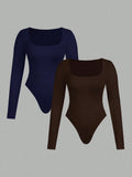 Auralis Long Sleeve Bodysuit Leotard 2-Piece Set Plus Size