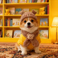 Winter Warm Plush Pet Hat with Bear Scarf for Dogs