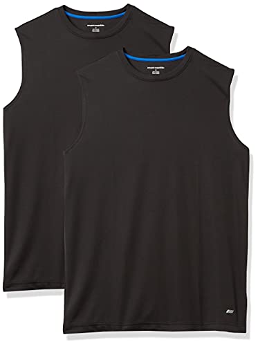 Amazon Essentials Men's Gym Tank Tops Moisture-Wicking Breathable 2 Pack