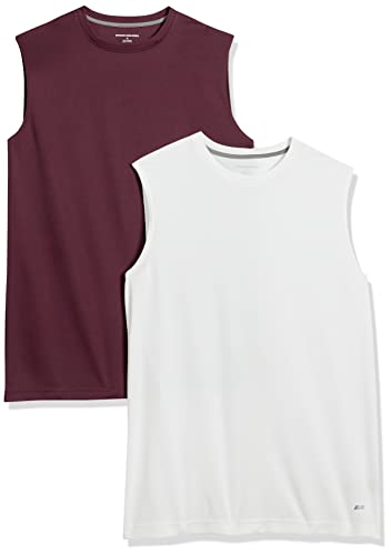 Amazon Essentials Men's Gym Tank Tops Moisture-Wicking Breathable 2 Pack