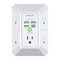 QINLIANF 5 Outlet Extender Surge Protector with 4 USB Ports