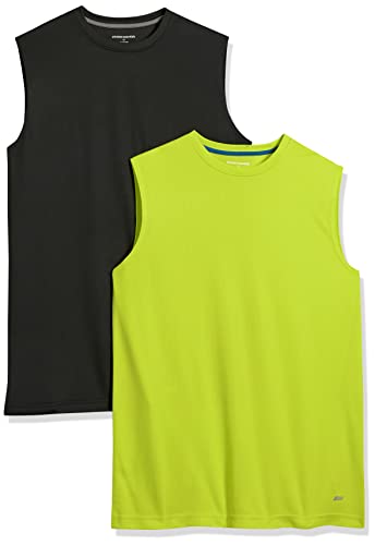 Amazon Essentials Men's Gym Tank Tops Moisture-Wicking Breathable 2 Pack