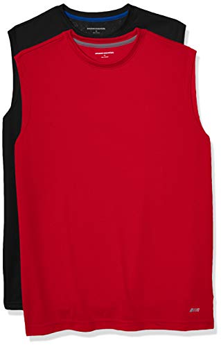 Amazon Essentials Men's Gym Tank Tops Moisture-Wicking Breathable 2 Pack
