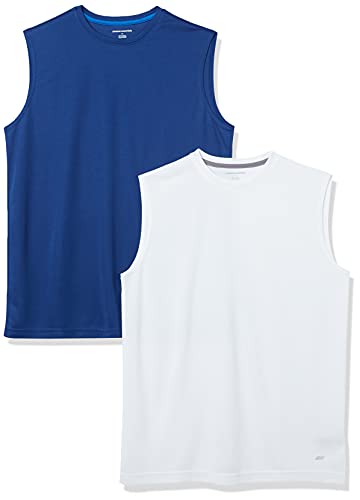 Amazon Essentials Men's Gym Tank Tops Moisture-Wicking Breathable 2 Pack