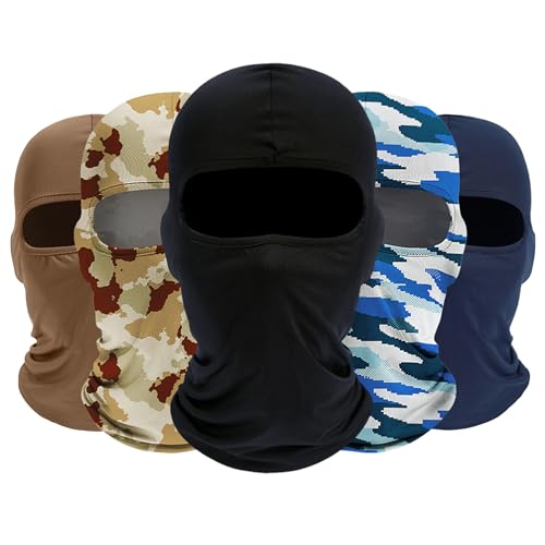 ROXUN 5 Pack Balaclava Ski Mask Neck Gaiter Breathable Unisex