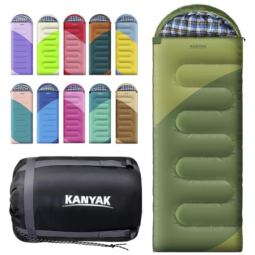 Kanyak 3-4 Season Semi-Rectangular Sleeping Bag for Camping