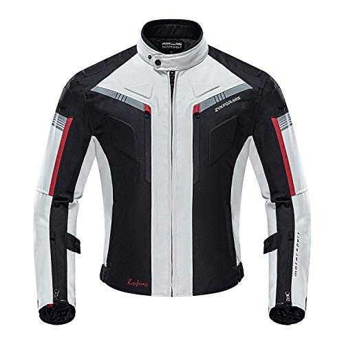 Zyxformis Men's Waterproof Armored Motorcycle Jacket All-Season Gear