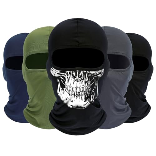 ROXUN 5 Pack Balaclava Ski Mask Neck Gaiter Breathable Unisex