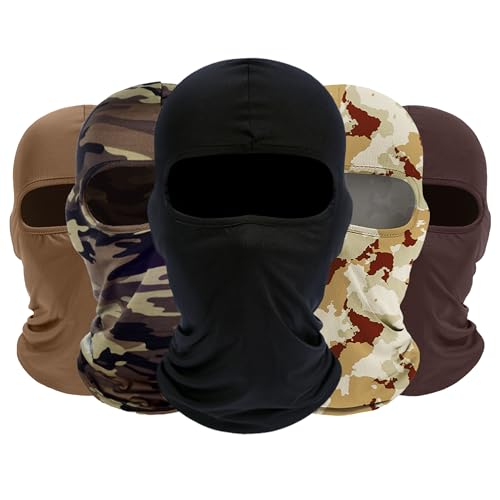 ROXUN 5 Pack Balaclava Ski Mask Neck Gaiter Breathable Unisex