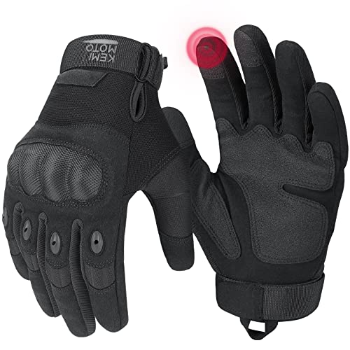 KEMIMOTO Tactical Motorcycle Gloves with Hard Shell Palm Padding