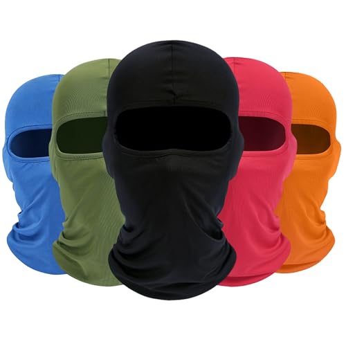 ROXUN 5 Pack Balaclava Ski Mask Neck Gaiter Breathable Unisex