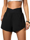 Blooming Jelly Women's Athletic Running Shorts High-Waisted Zipper Pockets