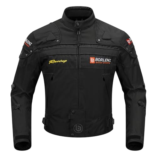 BORLENI All-Season Motorcycle Riding Jacket with Removable Thermal Liner
