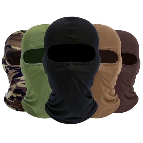 ROXUN 5 Pack Balaclava Ski Mask Neck Gaiter Breathable Unisex