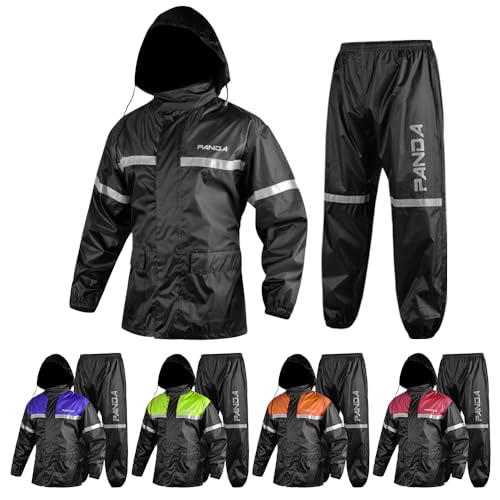 Panda Cycle Gear Motorcycle Rain Suit Reflective Waterproof 2 Piece Set