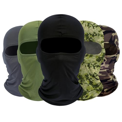 ROXUN 5 Pack Balaclava Ski Mask Neck Gaiter Breathable Unisex