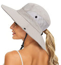 Pogah Women's Summer Sun Hat Foldable UV Protection Ponytail Hole