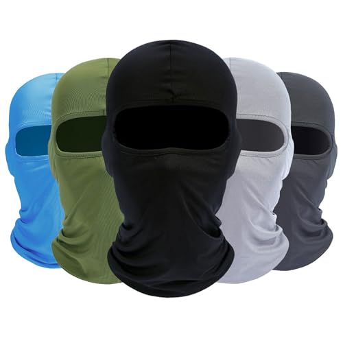 ROXUN 5 Pack Balaclava Ski Mask Neck Gaiter Breathable Unisex
