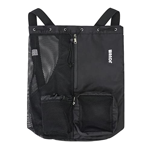 WANDF Mesh Drawstring Swim Backpack with Wet Pocket Large