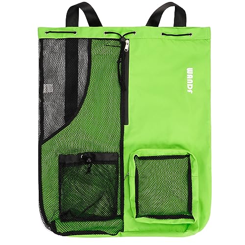 WANDF Mesh Drawstring Swim Backpack with Wet Pocket Large