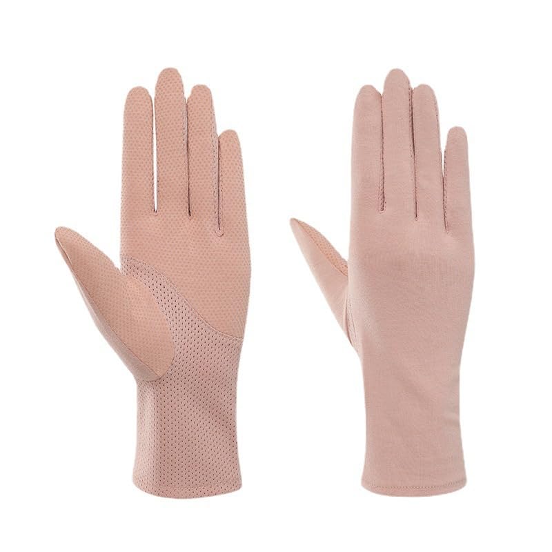 INOGIH Women UV Protection Fingerless Driving Gloves Non-Slip Cotton