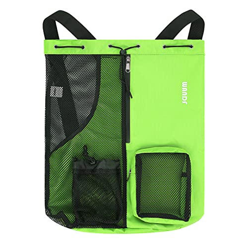 WANDF Mesh Drawstring Swim Backpack with Wet Pocket Large