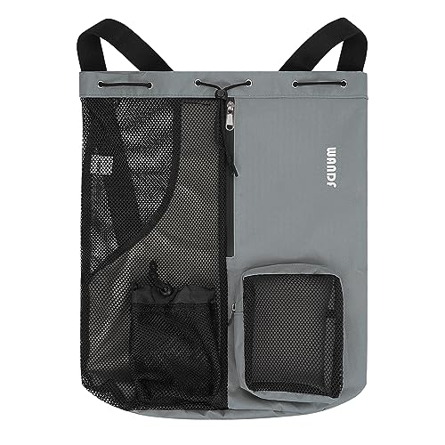 WANDF Mesh Drawstring Swim Backpack with Wet Pocket Large