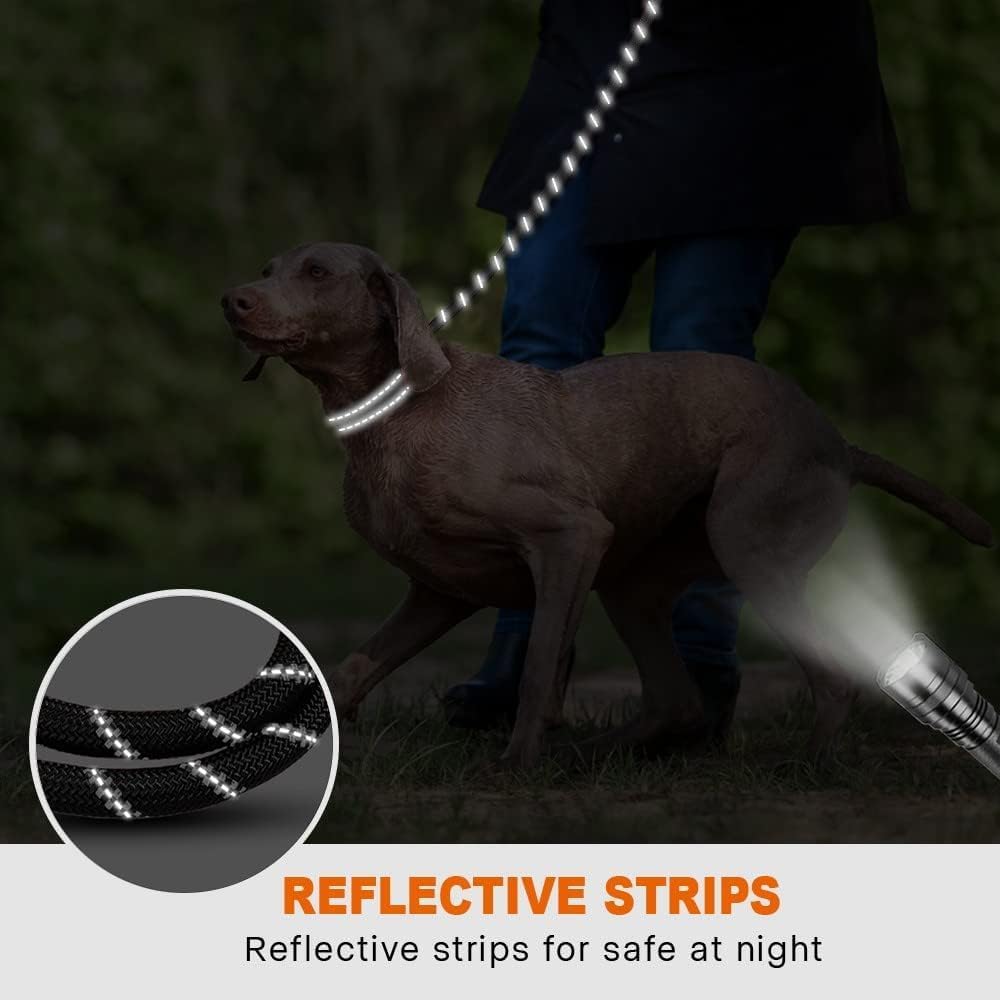 Taglory Rope Dog Leash, Reflective Climbing Rope with Padded Handle