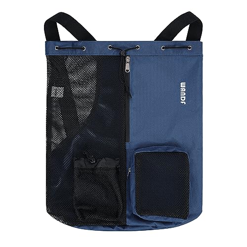 WANDF Mesh Drawstring Swim Backpack with Wet Pocket Large