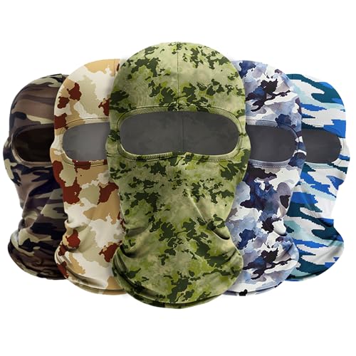 ROXUN 5 Pack Balaclava Ski Mask Neck Gaiter Breathable Unisex