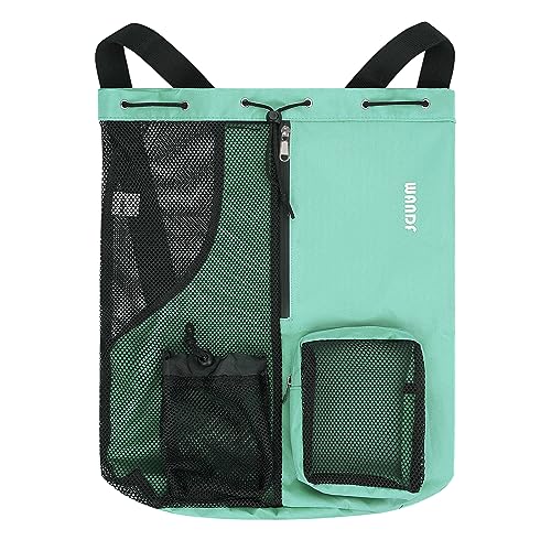 WANDF Mesh Drawstring Swim Backpack with Wet Pocket Large