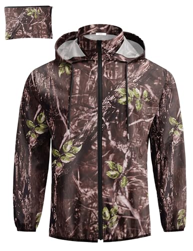 COOFANDY Men's Lightweight Hooded Rain Jacket Packable Waterproof Windbreaker