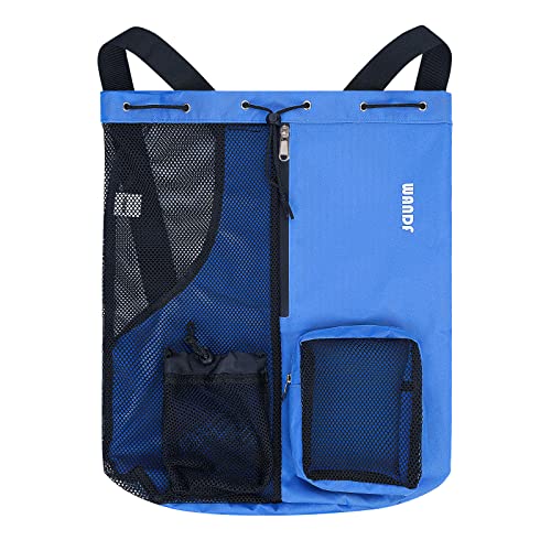 WANDF Mesh Drawstring Swim Backpack with Wet Pocket Large
